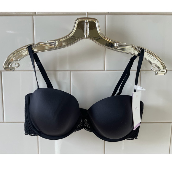 DKNY New Black Bra with Removable Straps Moderate Support & Lace 34D - Picture 2 of 5